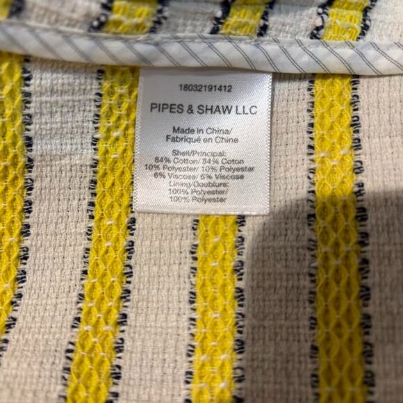 Veronica Beard yellow & blue stripe cream tweed jacket - Picture 7 of 7